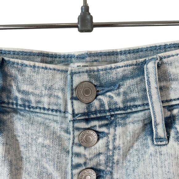 Y2K ABERCROMBIE & FITCH Button Fly Denim Jean Shorts Distressed Light Wash 29/8 - Picture 3 of 10